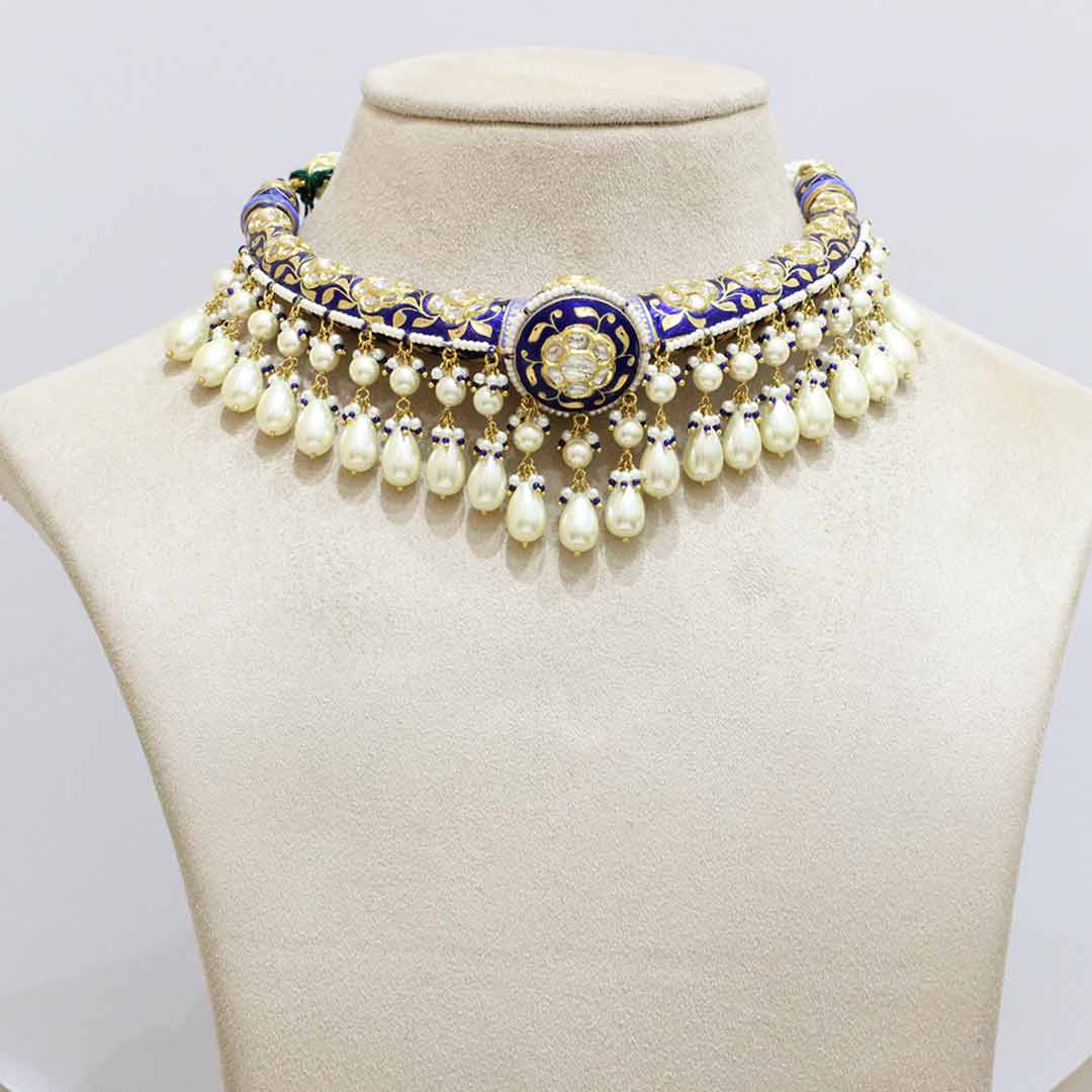 Gold Necklace Polki Set