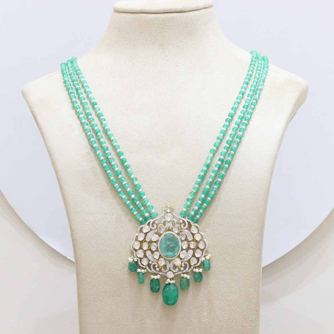 Gold Necklace Polki Set