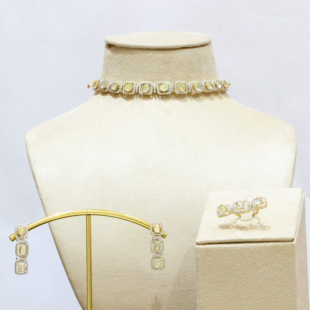 Gold Necklace Polki Set