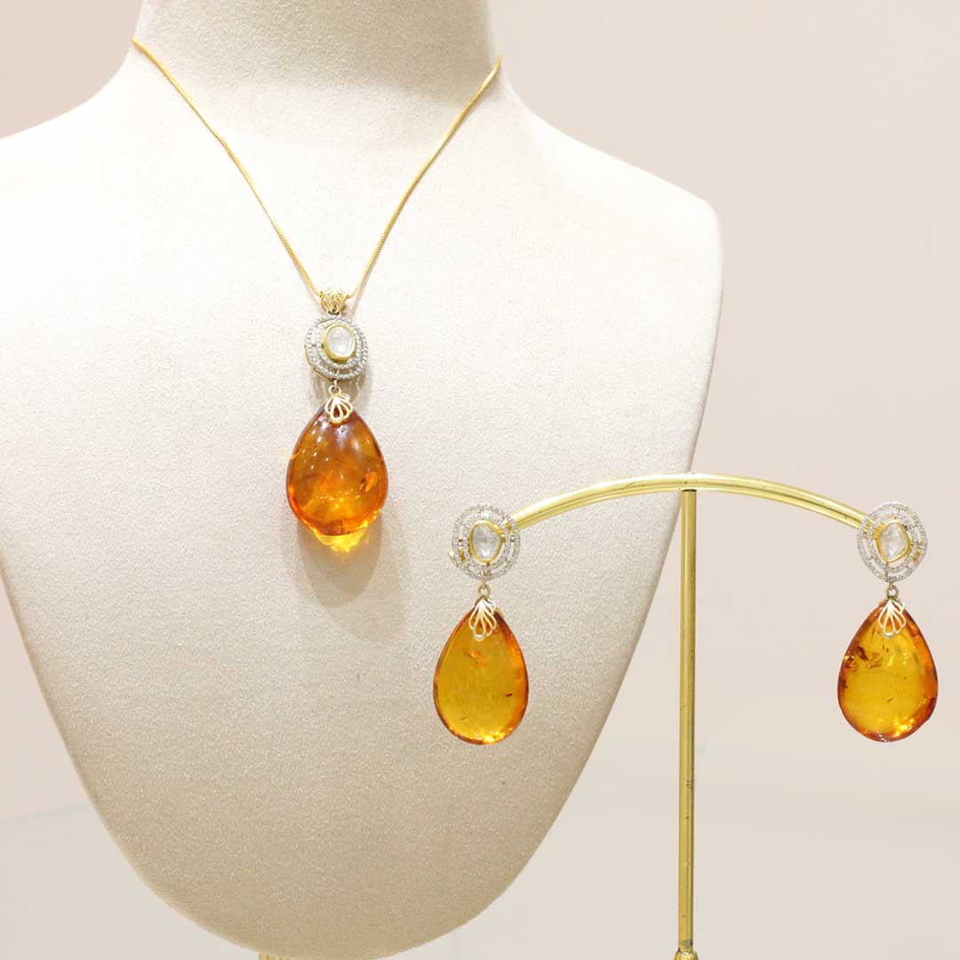 Gold Necklace Polki Set