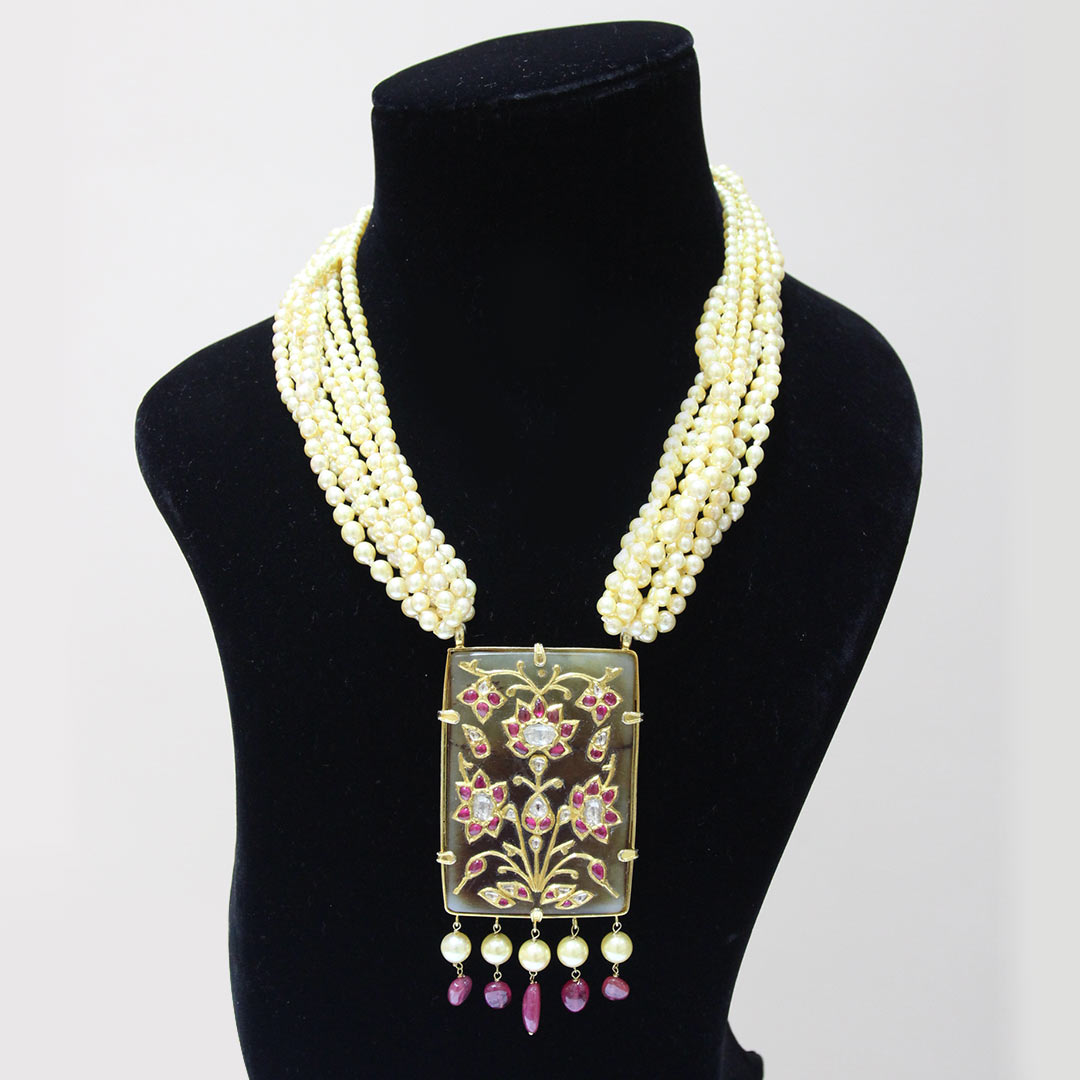 Gold Necklace Polki Set