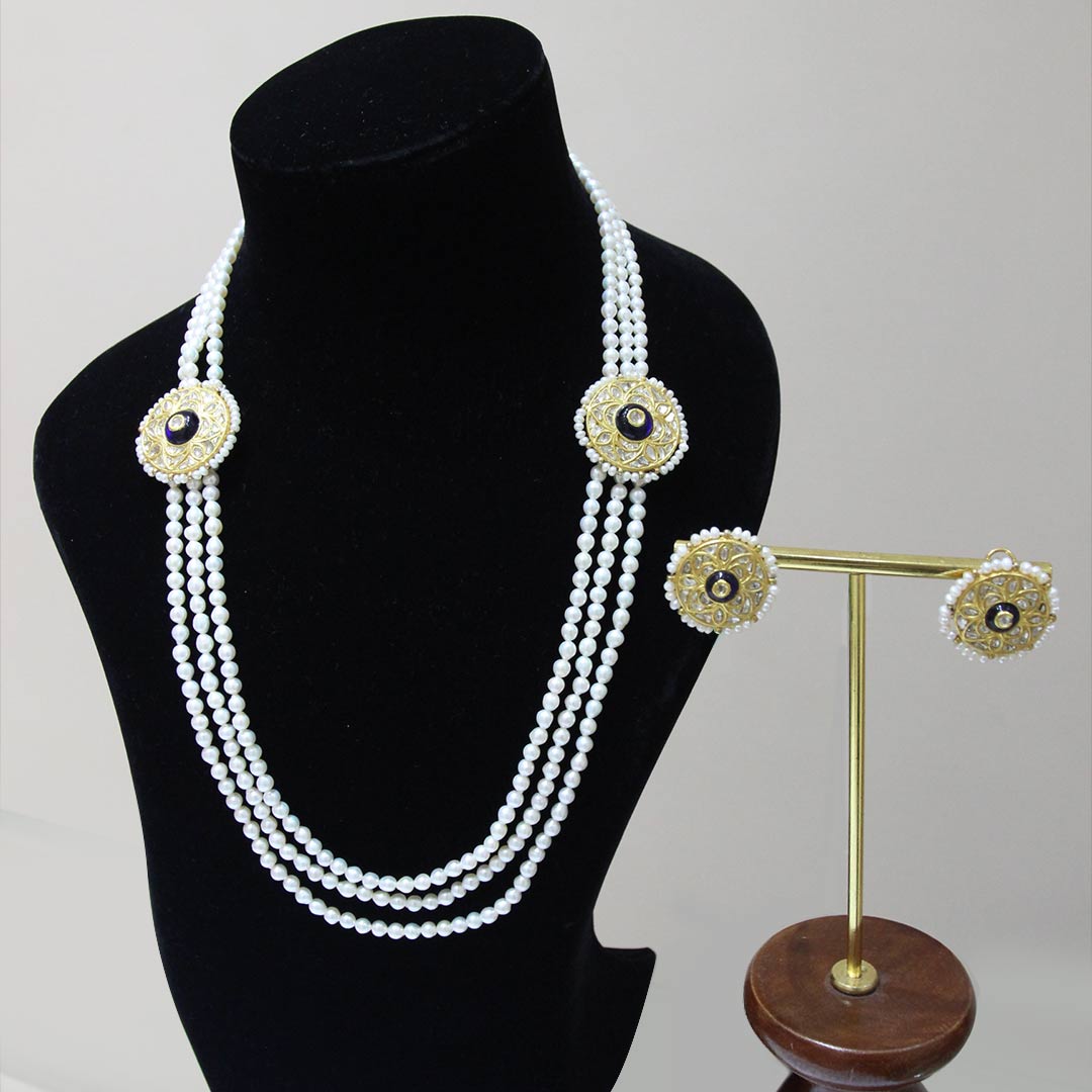 Gold Necklace Polki Set